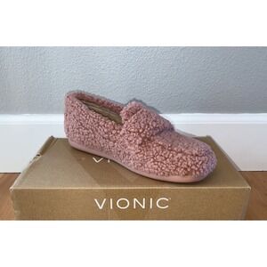Vionic Snuggle Women's Comfort Slippers Cinder Rose Pink Size 7 Teddy New